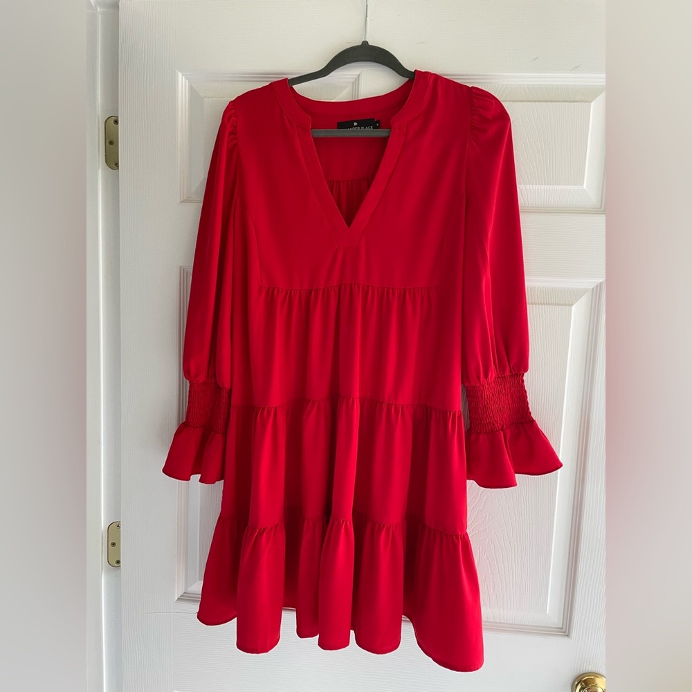 Pomander Place Red Crepe Kenzo Dress